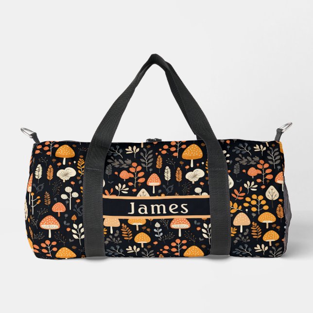 De Sport Champignons Jardin Black Duffel Sac (Recto)