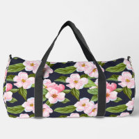 Gros sac Duffé en fleurs roses