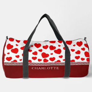 De Sport Ruban Red Heart Nom personnalisé Duffle sac