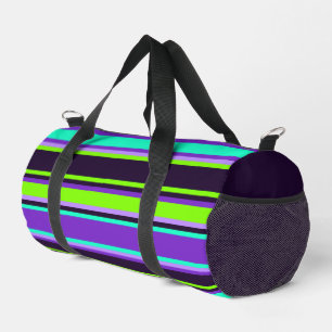 De Sport Sac à coudre à rayures pourpre, aqua et chartreuse