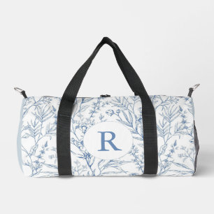 De Sport Sac à duffel bleu et blanc pour monogramme floral
