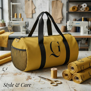 De Sport Sac personnalisé simple monogramme métallisé or