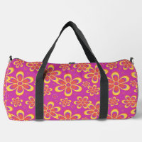 Super Magenta Floral Pattern Grand sac à double