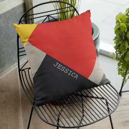 De Stijl Inspiriert primäre farbige Quadrate Kissen