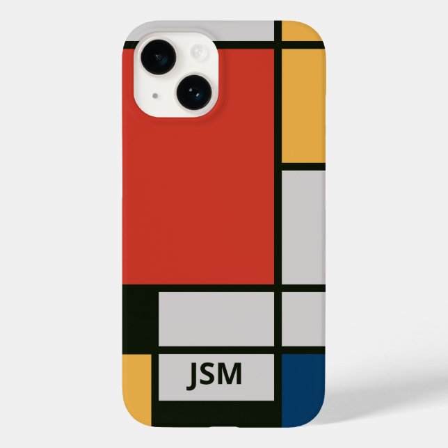 De Stijl Inspirierte Monogramm der farbigen Primär Case-Mate iPhone 14 Hülle (Rückseite)