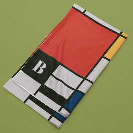 De Stijl Inspirierte Monogramm der farbigen Primär Fleecedecke
