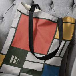 De Stijl Inspirierte Monogramm der farbigen Primär Tasche