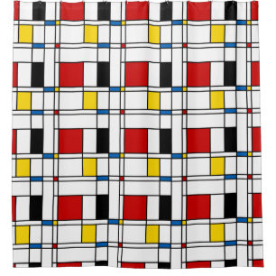 De Stijl-Muster Duschvorhang
