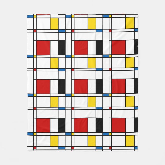 De Stijl-Muster Fleecedecke (Vorderseite)