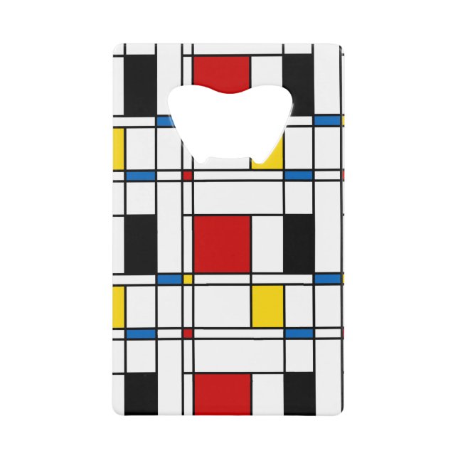De Stijl-Muster Geldbeutel Flaschenöffner (Vorderseite)