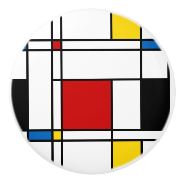De Stijl-Muster Keramikknauf (Vorderseite)