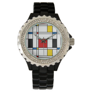 De Stijl Pattern Armbanduhr