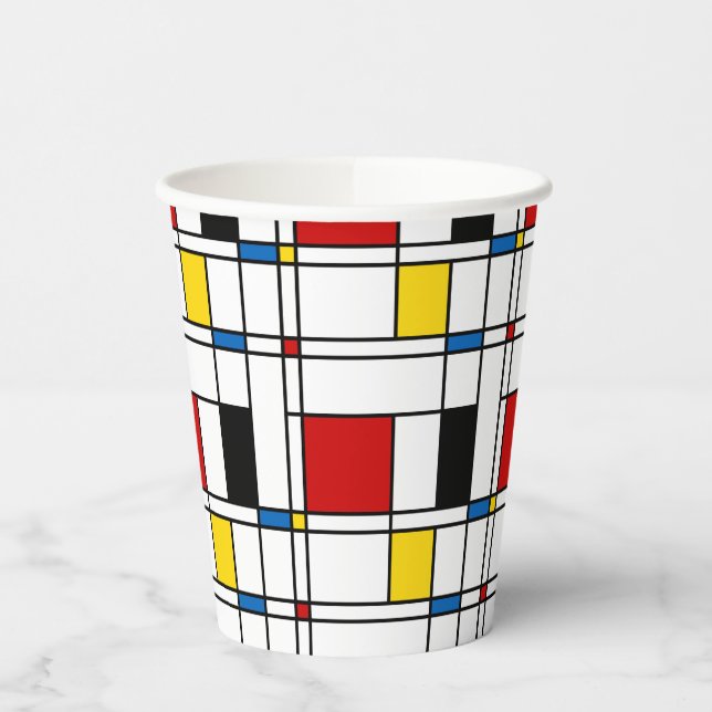 De Stijl Pattern Pappbecher (Links)