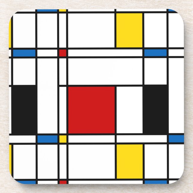 De Stijl Pattern Untersetzer (Vorderseite)
