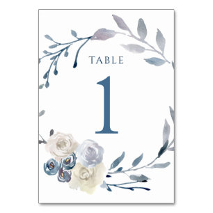 De Table aquarelle couronne bleu fleurie Tableau Numéro 1