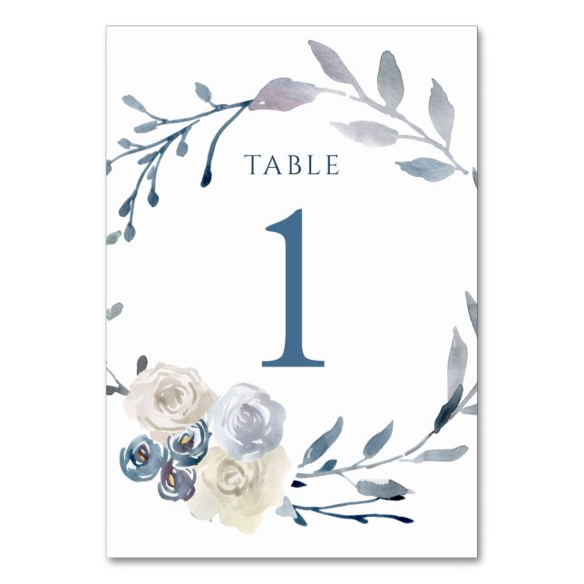 De Table aquarelle couronne bleu fleurie Tableau Numéro 1 (Par défaut)