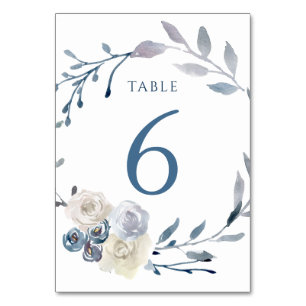 De Table aquarelle couronne florale bleue Tableau Numéro 6