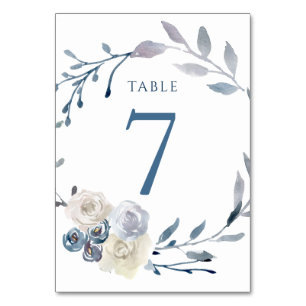 De Table aquarelle couronne florale bleue Tableau Numéro 7