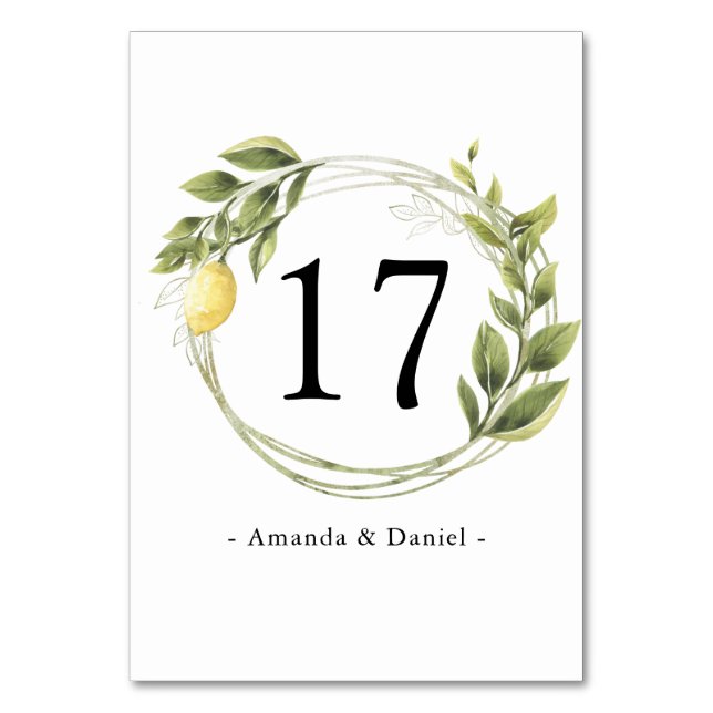 De Table Aquarelle Limoncello Verdure Tableau Floral Numéro (Par défaut)