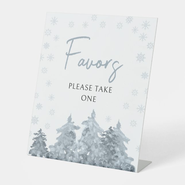 De Table Baby shower des pins d'hiver signe des faveurs (Recto)