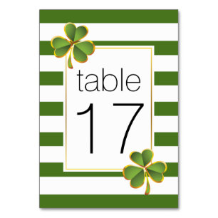 De Table Bandes vertes et trèfle mariage irlandais numéro d