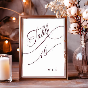 De Table Bourgogne Luxury Calligraphy Mariage Numéro 16,
