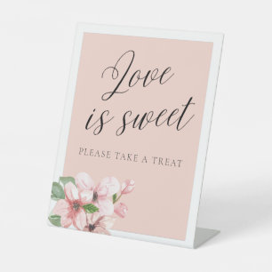 De Table Calligraphie florale rose L'amour est signe doux