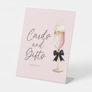 De Table Carte Fête des mariées Champagne rose et signe cad