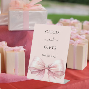 De Table Cartes cadeaux nœud rose signe