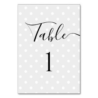 De Table CHANGER LE NUMÉRO - Rétro Polkadots Calligraphie G
