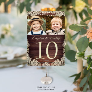 De Table Dentelle en bois rustique 2 Mariage photo Numéro d