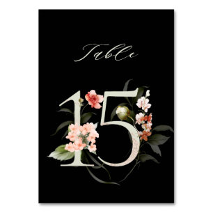 De Table Élégant Botanique Floral Numéro 15, Noir