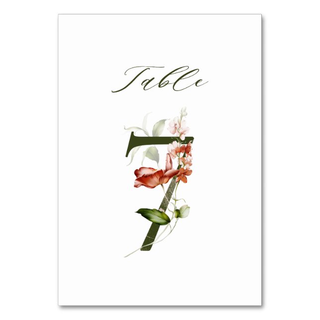 De Table Élégant Botanique Floral Numéro 7, (Par défaut)