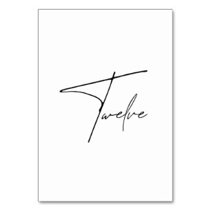 De Table Élégant Mariage calligraphique Tableau 12 Numéro d