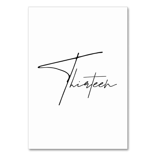 De Table Élégant Mariage calligraphique Tableau 13 Numéro d (Par défaut)