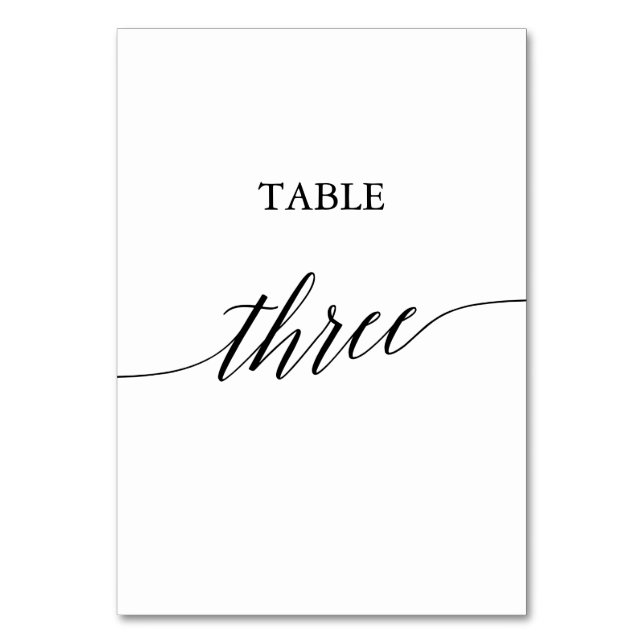 De Table Élégante calligraphie noire Tableau Trois Numéro d (Par défaut)