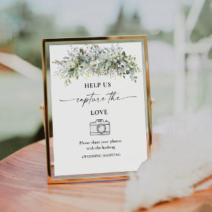 De Table Eucalyptus Floral Aidez-Nous À Capturer Le Signe D