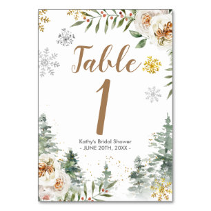 De Table Fête des mariées florale blanche d'hiver Numéro du