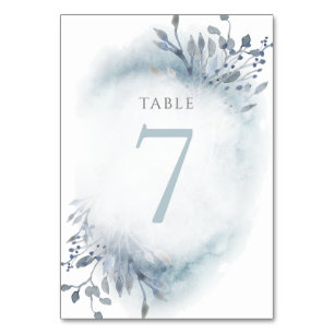 De Table fleurs d'aquarelle bleu poussiéreux Tableau Numéro