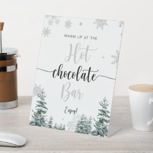 De Table Hot Chocolat Bar signe d'hiver argent
