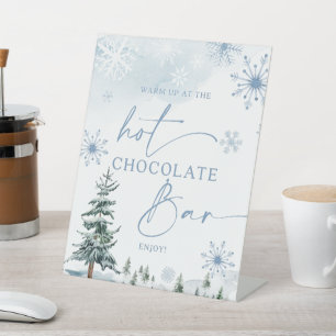 De Table Hot Chocolate Bar bleu hivernal signe merveilleux