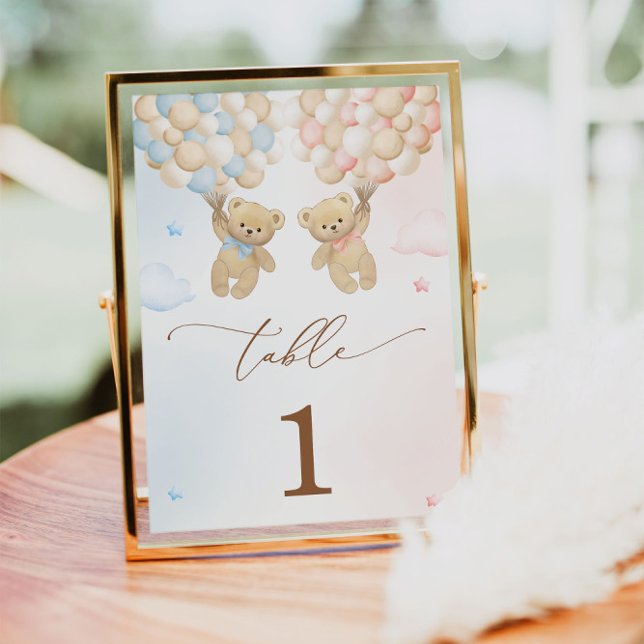 De Table Lui ou elle Teddy Bear Genre Reveval Numéro du tab (Créateur téléchargé)