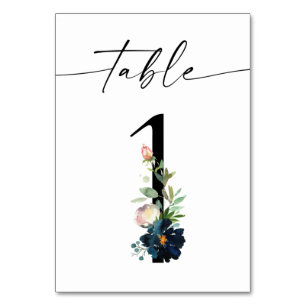 De Table Marine, Dusty Blue & Pink Floral Tableau Numéro 1