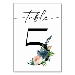 De Table Marine, Dusty Blue & Pink Floral Tableau Numéro 5