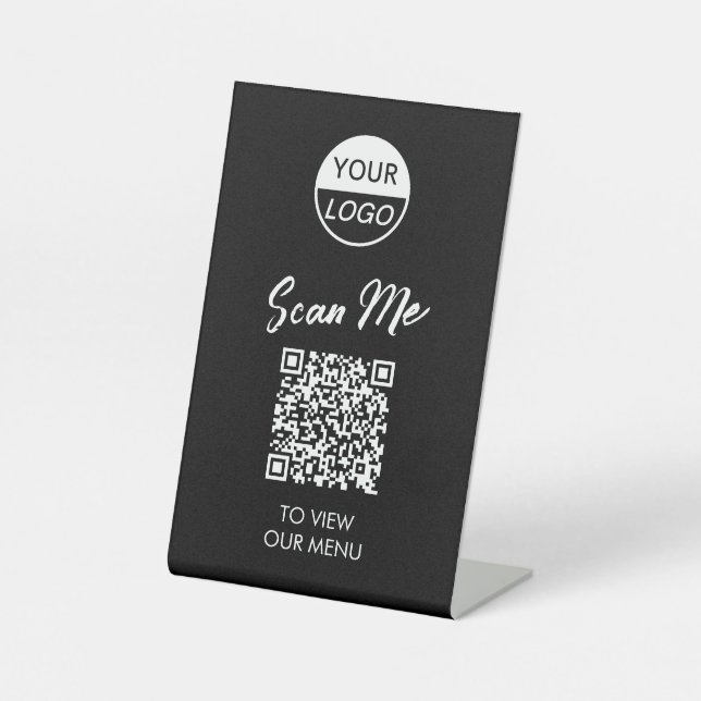 De Table Menu Code QR | Signe Pedestal sans contact classiq (Recto)