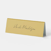 Moderne Elégant Plaque Simple Couleur Or Calligrap