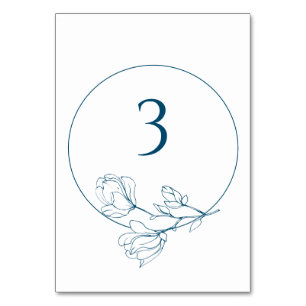 De Table N'IMPORTE QUEL NUMÉRO Floral Navy Blue Mariage Num