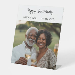 De Table Photo Anniversaire moderne Cachet signe blanc