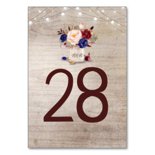 De Table Rustique Floral Mason Jar Mariage Tableau Numéro C