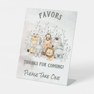 De Table Signe Baby shower Safari Animaux Favoriser